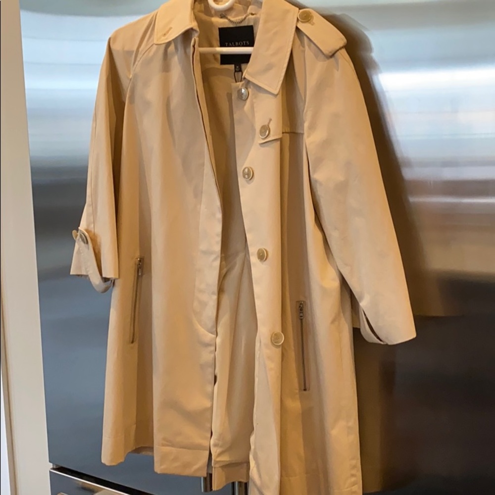 talbots beige trench coat